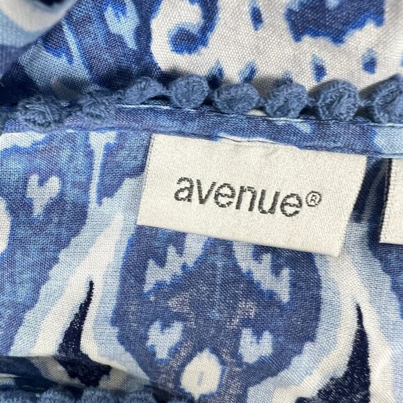 Avenue Womens Blue & White Boho Tunic Top With Button Details Size 22/24 - Picture 13 of 16